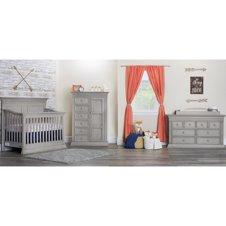 Ash Grey Double Nursery Dresser with Six Drawers