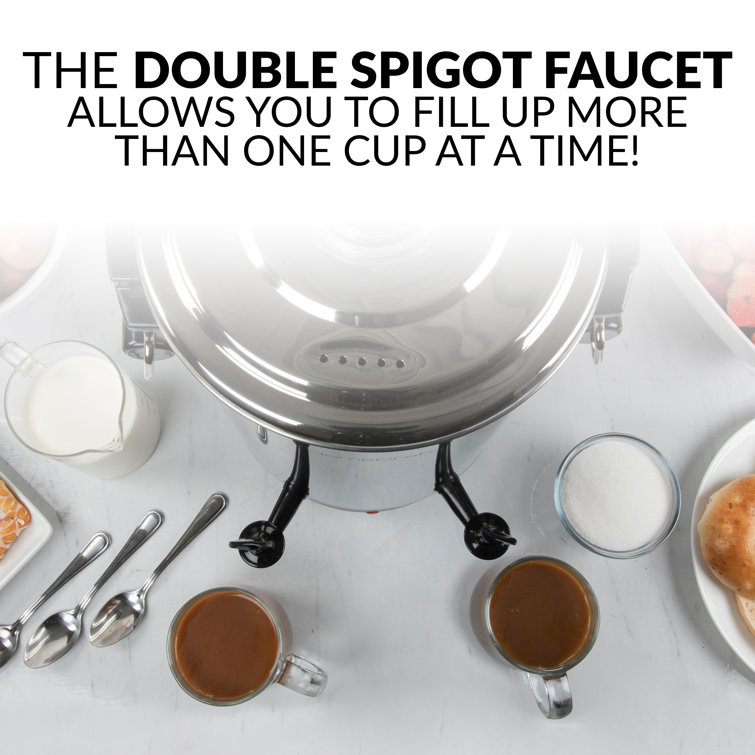 HomeCraft Stainless Steel 45-Cup Double Faucet Coffee Urn