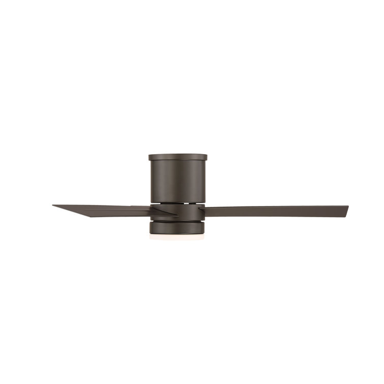 52" Bronze Smart Flush Mount Ceiling Fan with LED Light and Remote