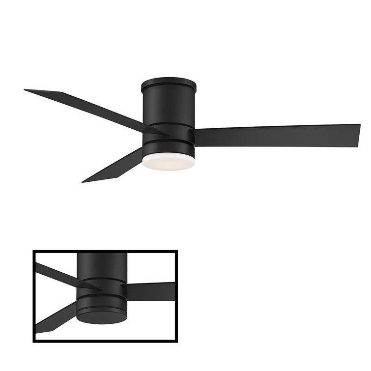 Matte Black 52" Smart Ceiling Fan with LED Light and Remote