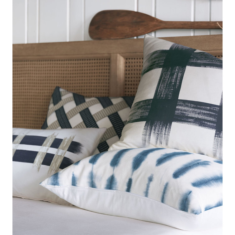 Saya Handpainted Square Cotton Throw Pillow with Insert