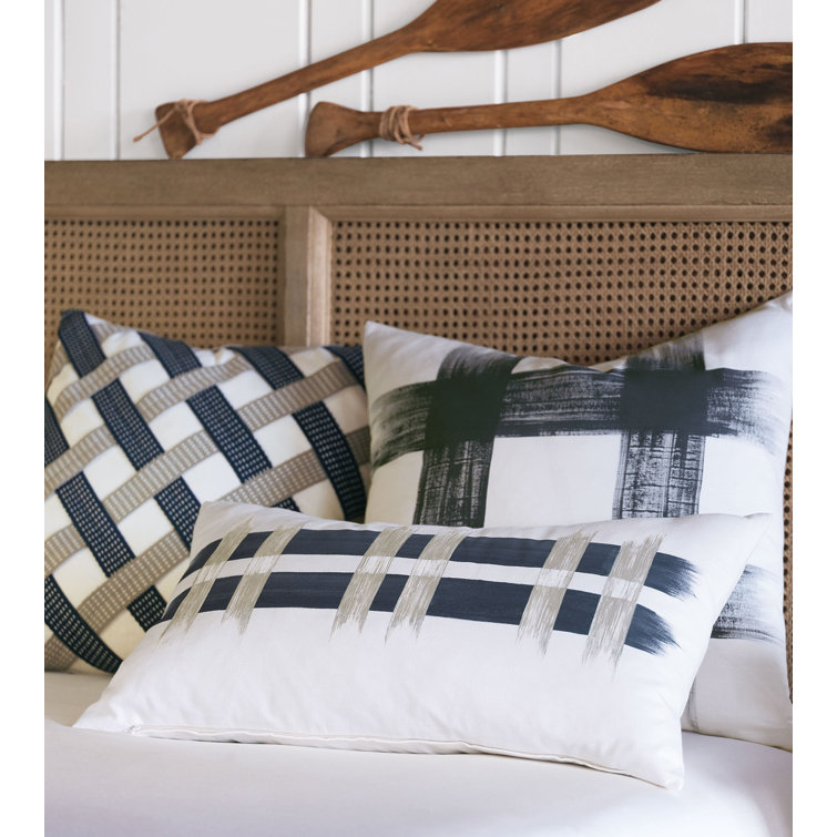 Saya Handpainted Square Cotton Throw Pillow with Insert