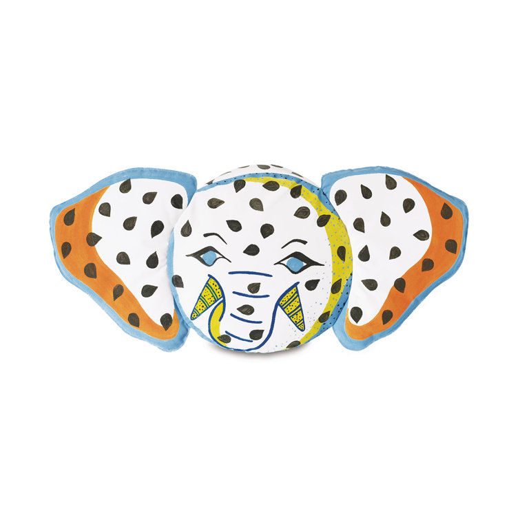Hullabaloo Handpainted Elephant Novelty Pillow Cover & Insert