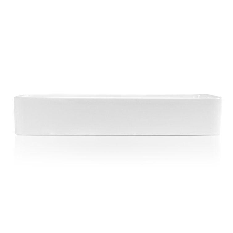 Sinber 24" White Rectangular Ceramic Bathroom Vessel Sink