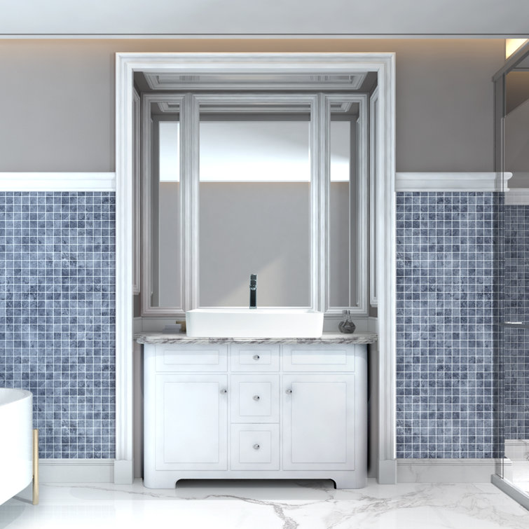 Sinber 24" White Rectangular Ceramic Bathroom Vessel Sink