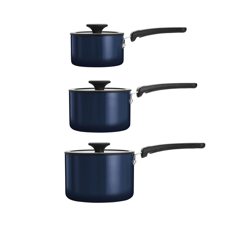 Navy Aluminum Non-Stick 6-Piece Nesting Sauce Pan Set