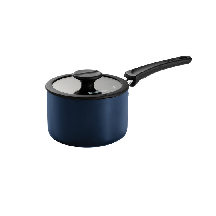 Navy Aluminum Non-Stick 6-Piece Nesting Sauce Pan Set