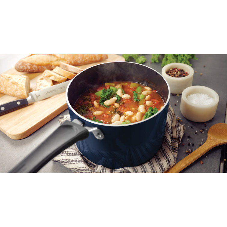 Navy Aluminum Non-Stick 6-Piece Nesting Sauce Pan Set