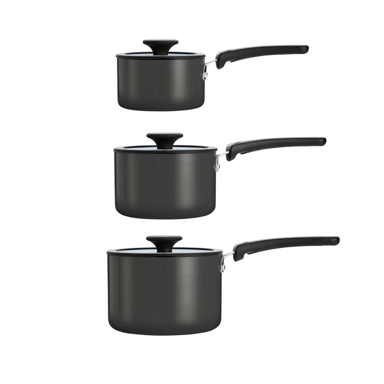 Gray Aluminum Nonstick 6-Piece Nesting Sauce Pan Set