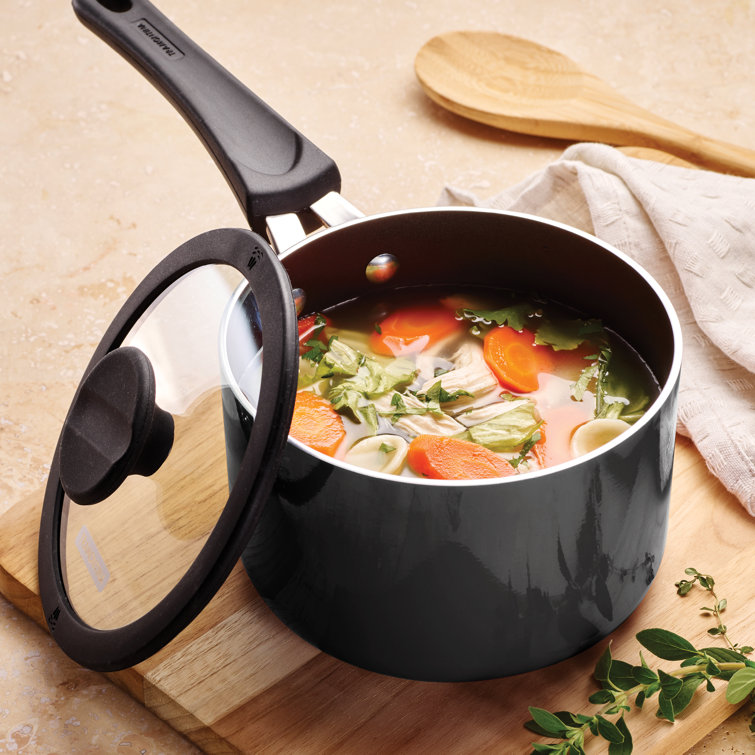 Gray Aluminum Nonstick 6-Piece Nesting Sauce Pan Set
