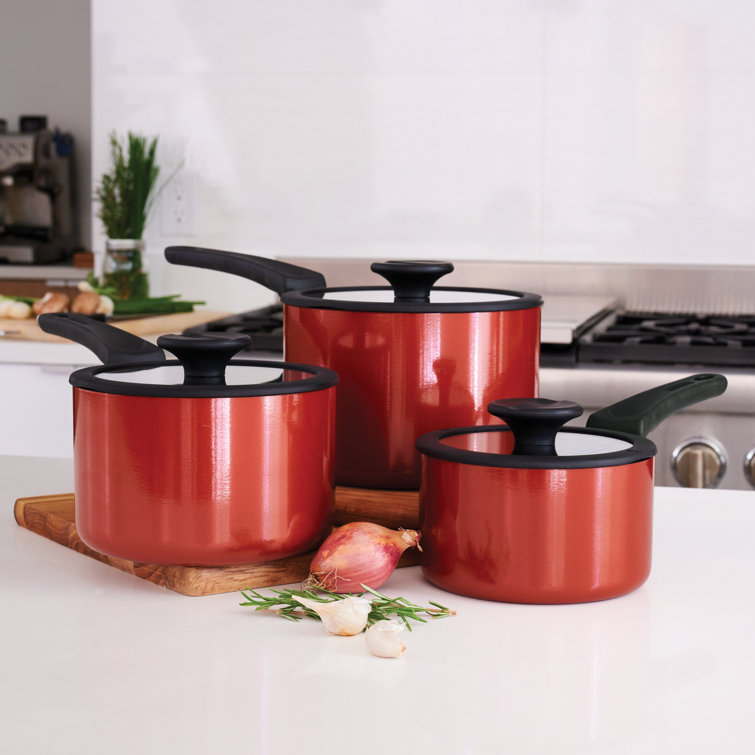 Tramontina Red Aluminum Non-Stick 6-Piece Nesting Cookware Set