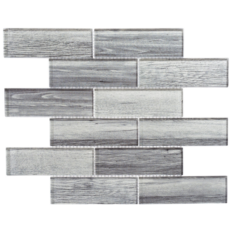 Migdal Smoked Glass Brick Joint Mosaic Tile for Kitchen and Bathroom