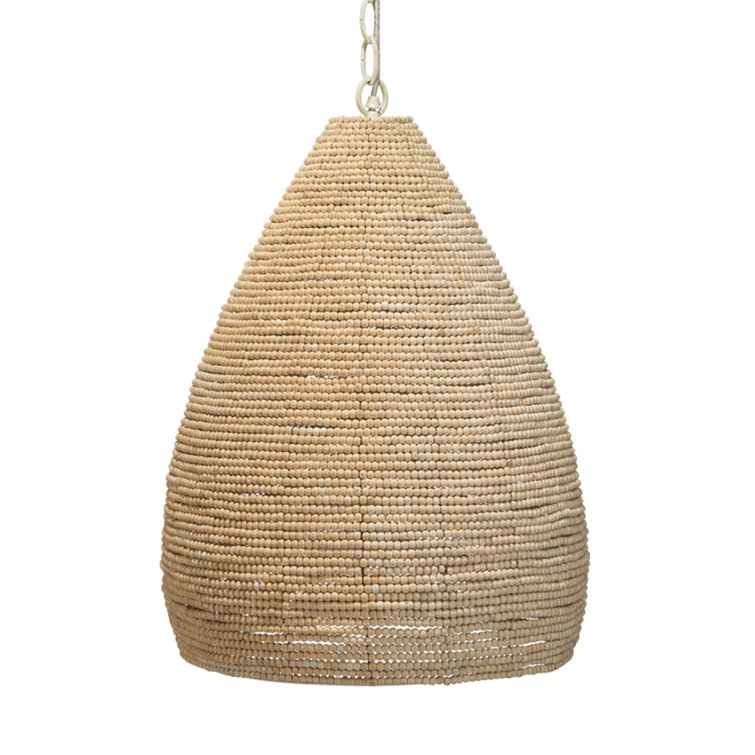 Karlene Off-White Beaded Large Pendant Light with Artisanal Design