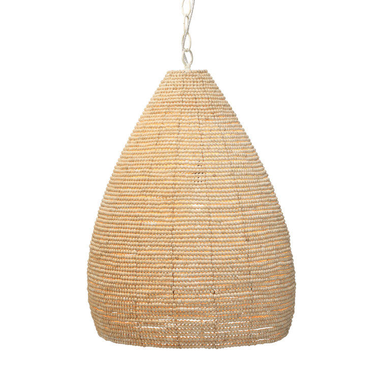 Karlene Off-White Beaded Large Pendant Light with Artisanal Design