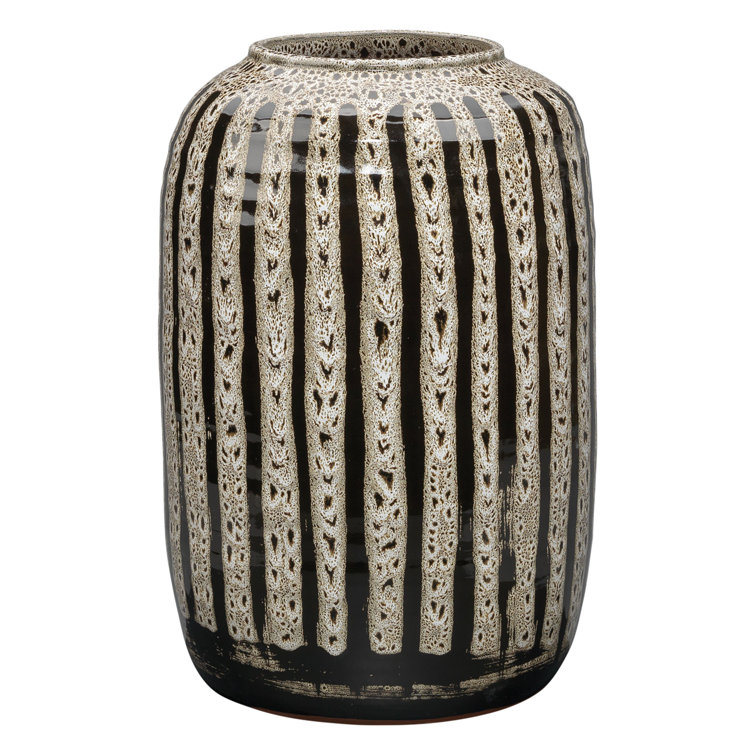 Barnaby Black and Beige Ceramic Table Vase
