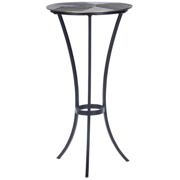 Gaston 92'' Round Wood and Metal End Table with Storage