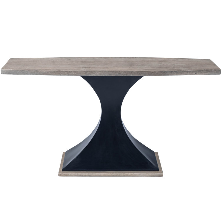 Lidiya 172" Acacia Wood & Metal Console Table with Storage in Gray