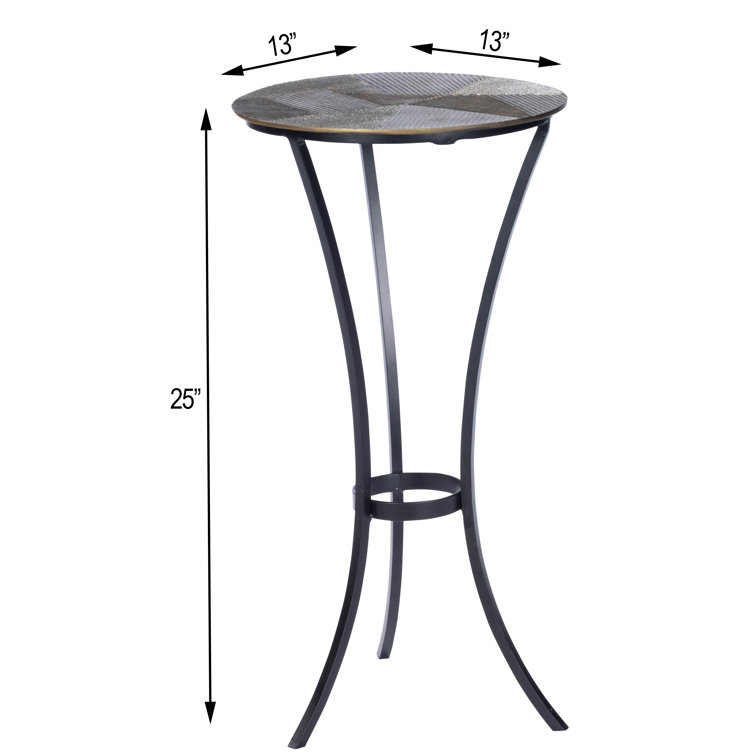 Gaston 92'' Round Wood and Metal End Table with Storage