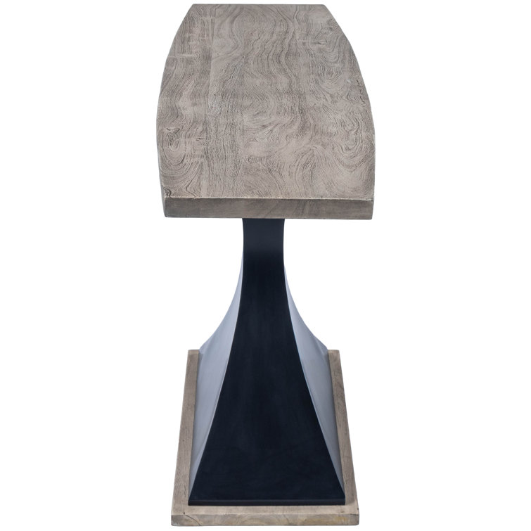 Lidiya 172" Acacia Wood & Metal Console Table with Storage in Gray