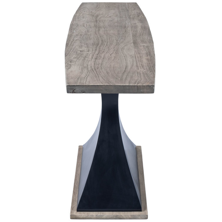 Lidiya 172" Acacia Wood & Metal Console Table with Storage in Gray