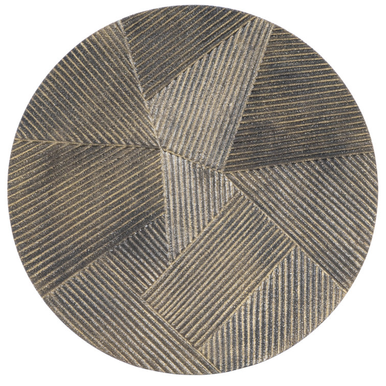 Gaston 92'' Round Wood and Metal End Table with Storage