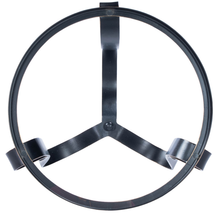 Round Black Metal and Glass End Table