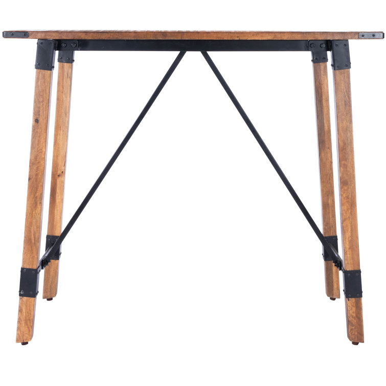 Masterson Industrial Mango Wood & Black Iron 51" Extendable Pub Table