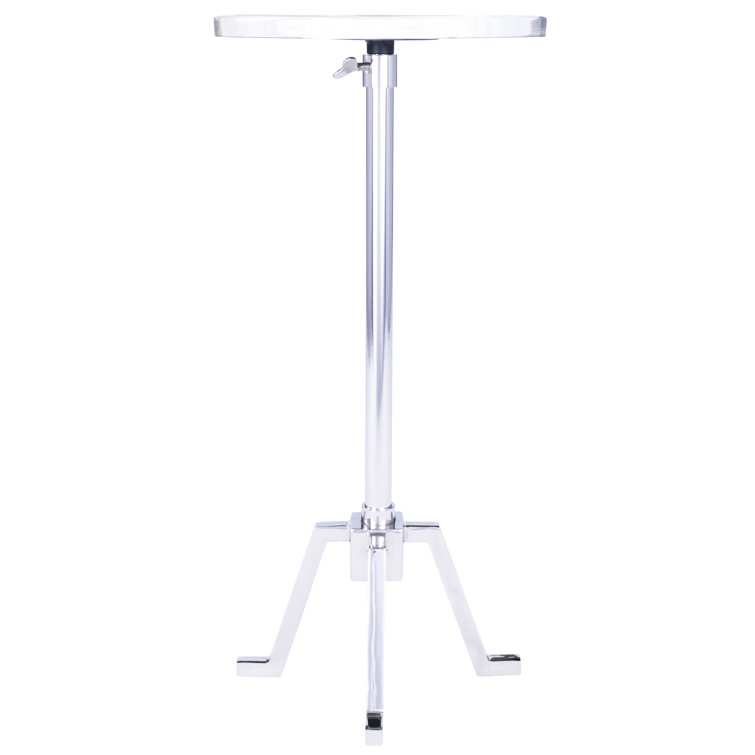 Contemporary Sash Chrome & Dark Granite Round Side Table