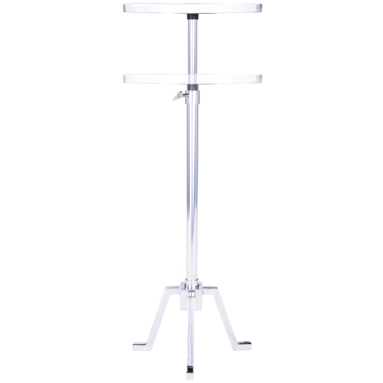 Contemporary Sash Chrome & Dark Granite Round Side Table