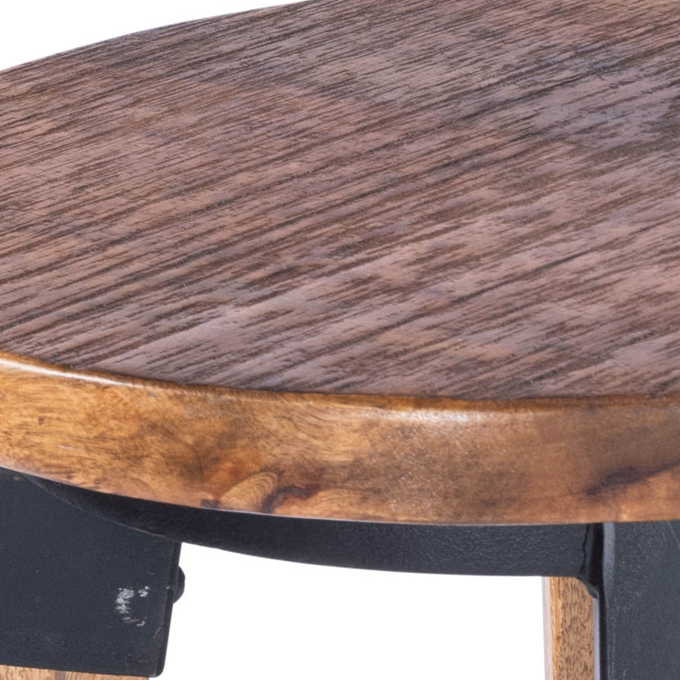 Masterson Industrial Chic Wood & Metal Counter Stool in Natural Brown