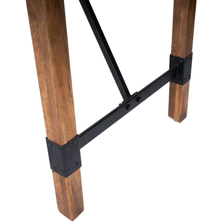 Masterson Industrial Mango Wood & Black Iron 51" Extendable Pub Table