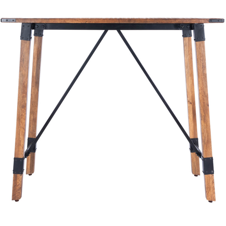 Masterson Industrial Mango Wood & Black Iron 51" Extendable Pub Table