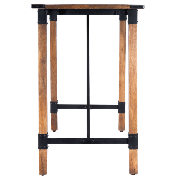 Masterson Industrial Mango Wood & Black Iron 51" Extendable Pub Table