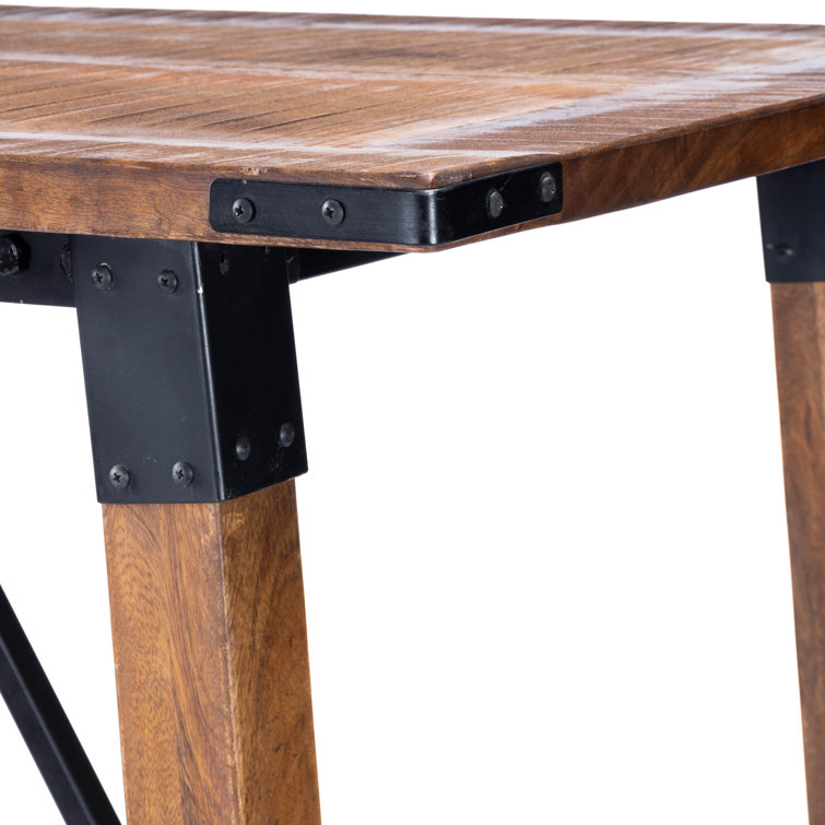 Masterson Industrial Mango Wood & Black Iron 51" Extendable Pub Table