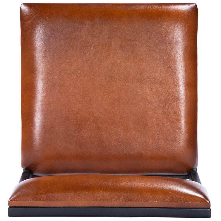 Lazarus Industrial Leather & Iron Counter Stool - Brown