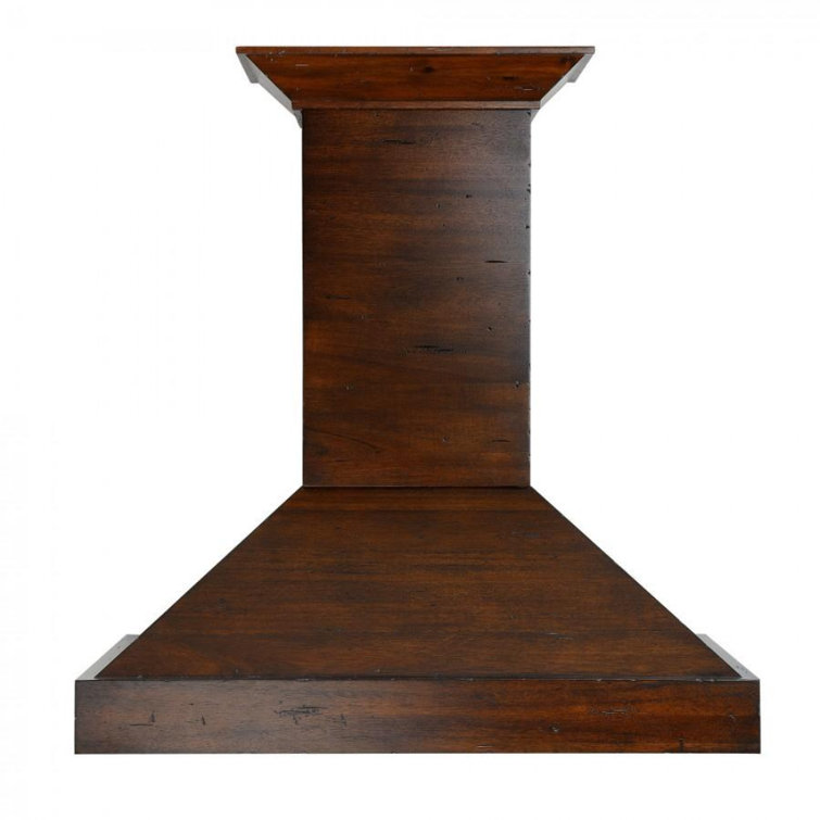 30'' Walnut and Stainless Steel Wall Mount Range Hood