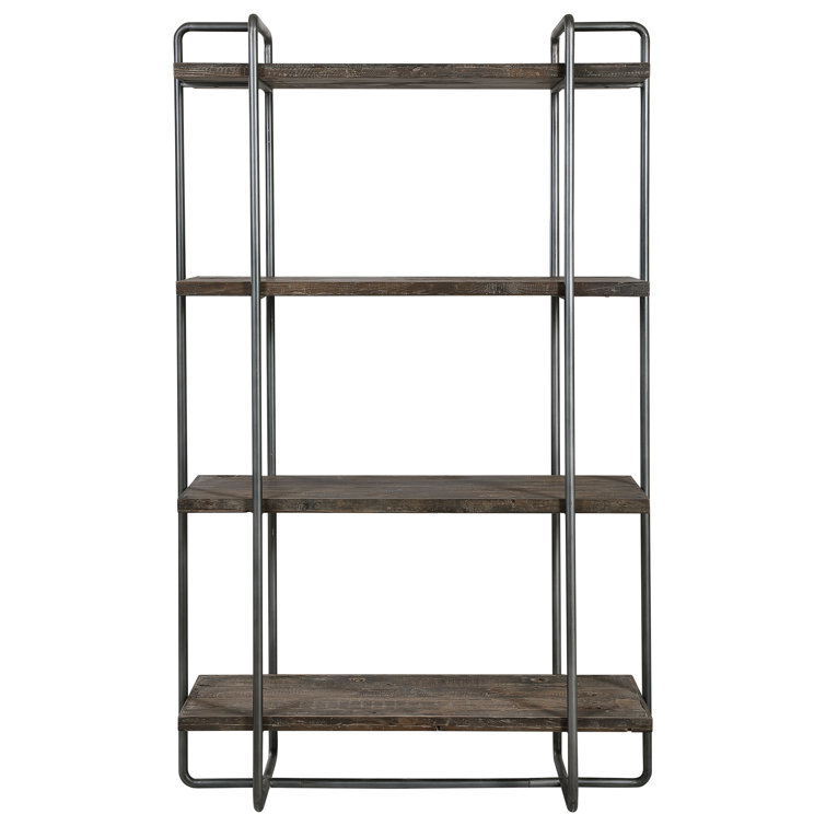 Stilo Urban Industrial 50'' Brown Reclaimed Wood Etagere