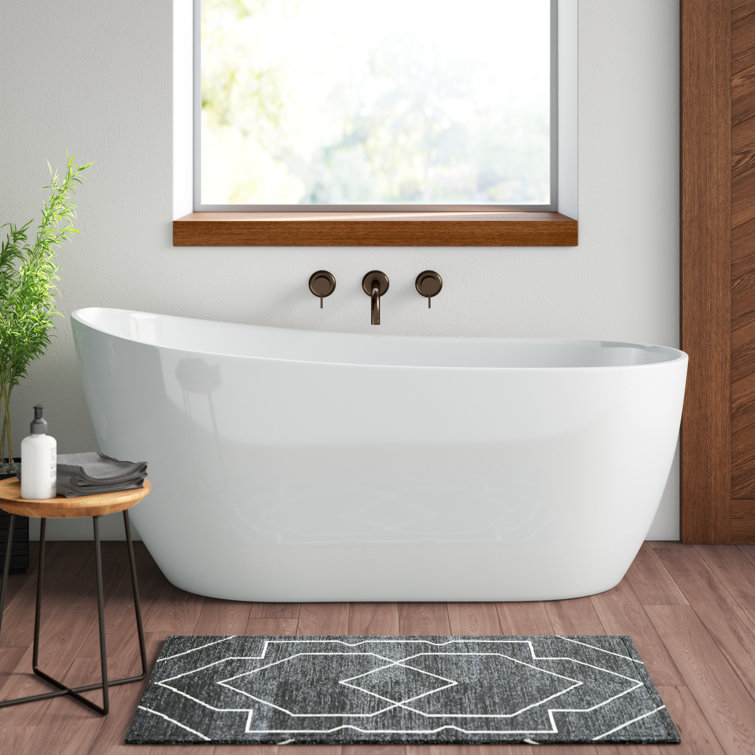 Amara 59'' White Acrylic Freestanding Soaking Bathtub