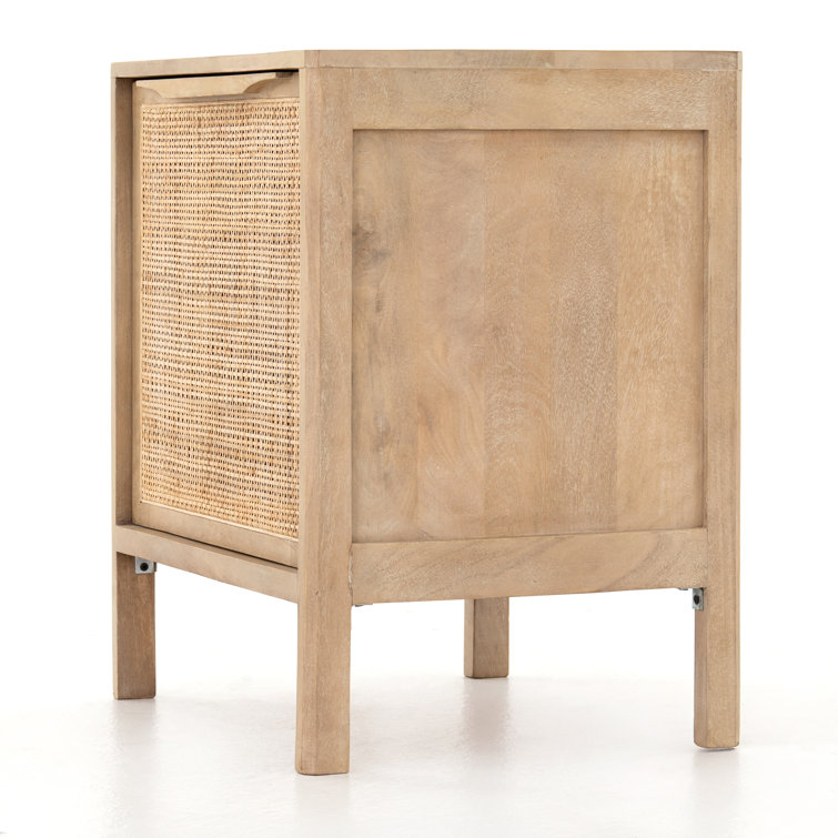 Prescott Modern Brown Cane Cabinet Nightstand 20"W