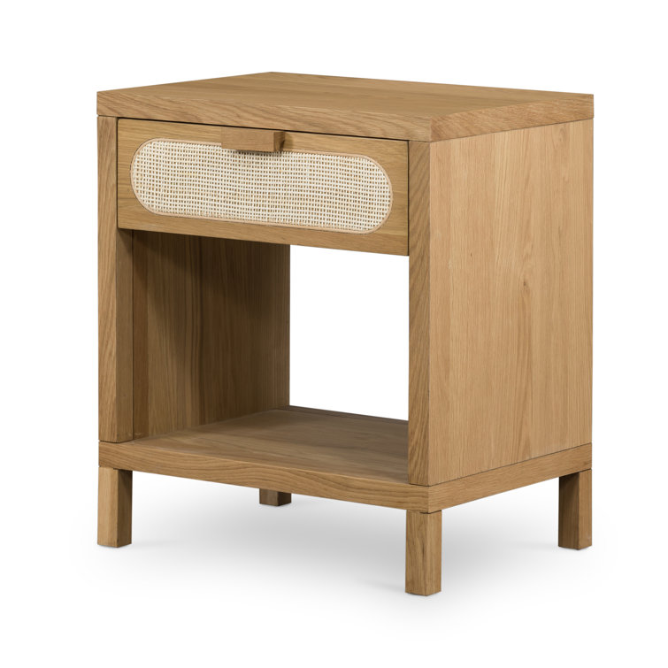 Allegra Honey Oak & Cream Cane Single Drawer Nightstand