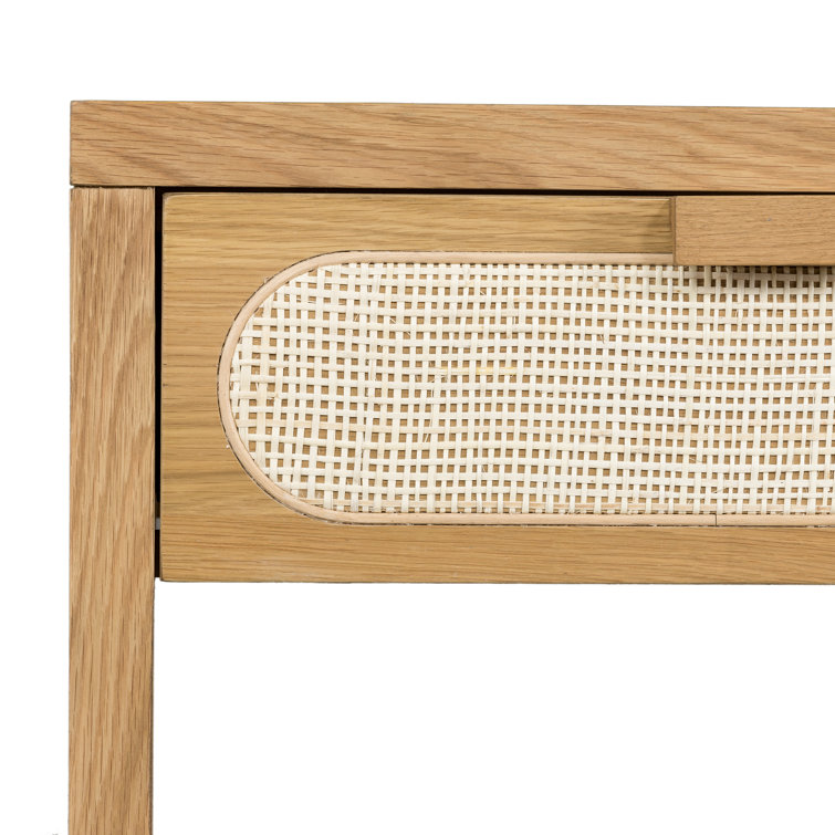 Allegra Honey Oak & Cream Cane Single Drawer Nightstand