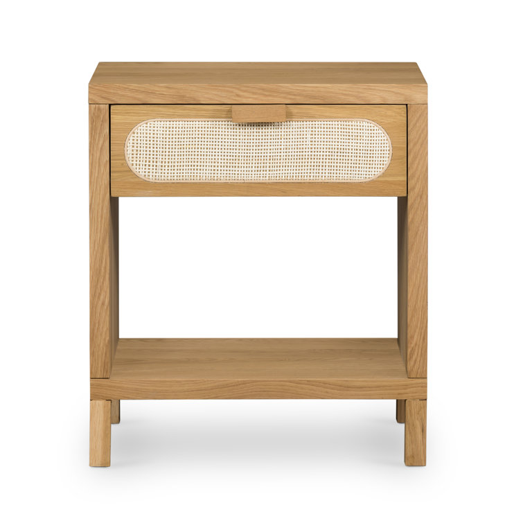 Allegra Honey Oak & Cream Cane Single Drawer Nightstand