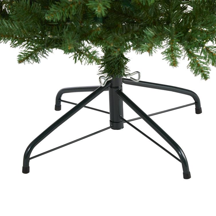 7.5ft Pre-Lit Slim Artificial Pine Christmas Tree with PVC Tips
