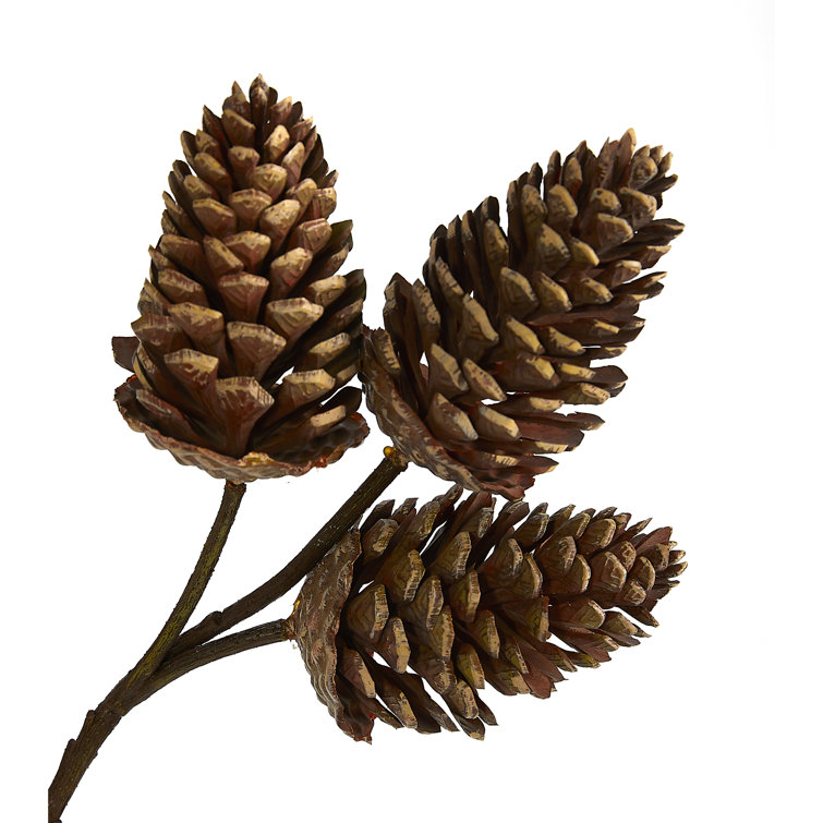 Nearly Natural 32" Brown Plastic Pinecone Artificial Spray Set