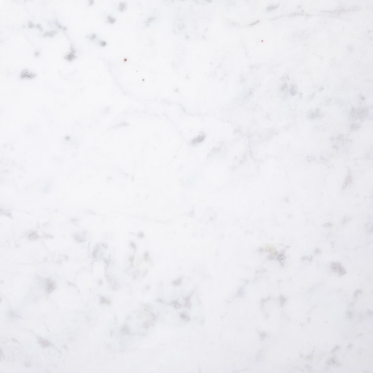 Elegant Felix Marble & Brushed Metal Nightstand, Black/White