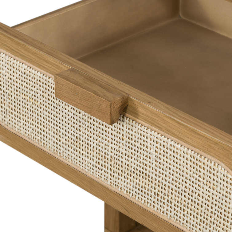 Allegra Honey Oak & Cream Cane Single Drawer Nightstand