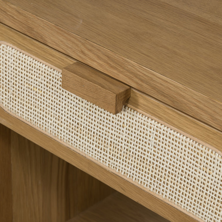Allegra Honey Oak & Cream Cane Single Drawer Nightstand