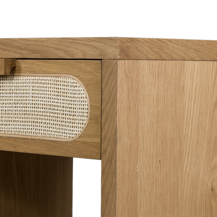 Allegra Honey Oak & Cream Cane Single Drawer Nightstand
