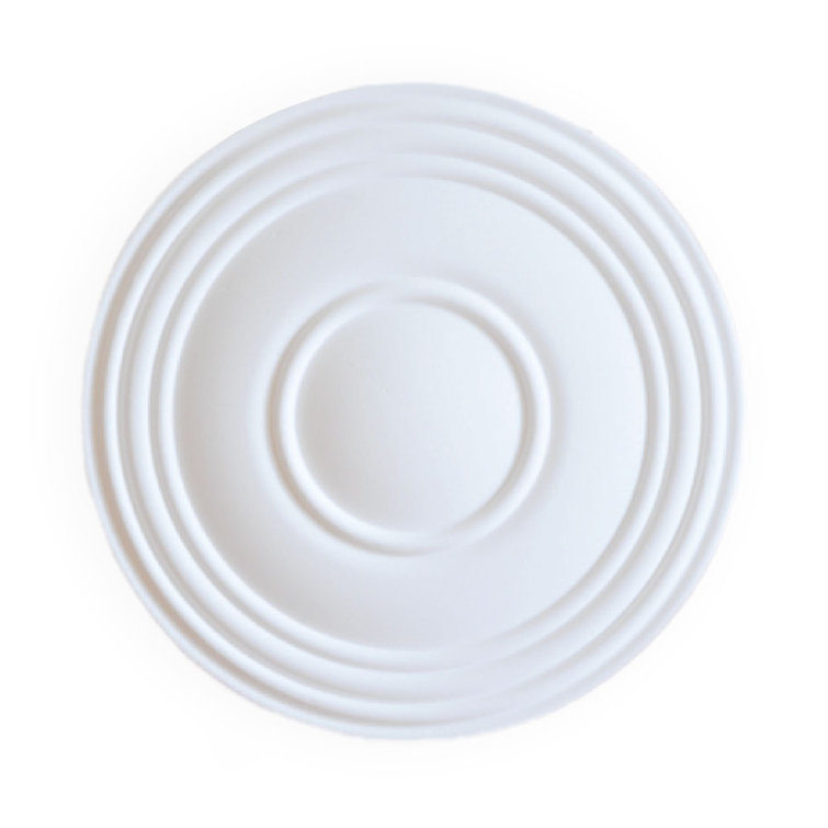 White Foam Modern Circular Ceiling Medallion, 16 Inches