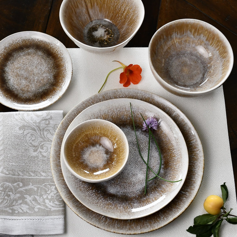 Point Lobos 6.5" Brown and White Ceramic Appetizer Plate